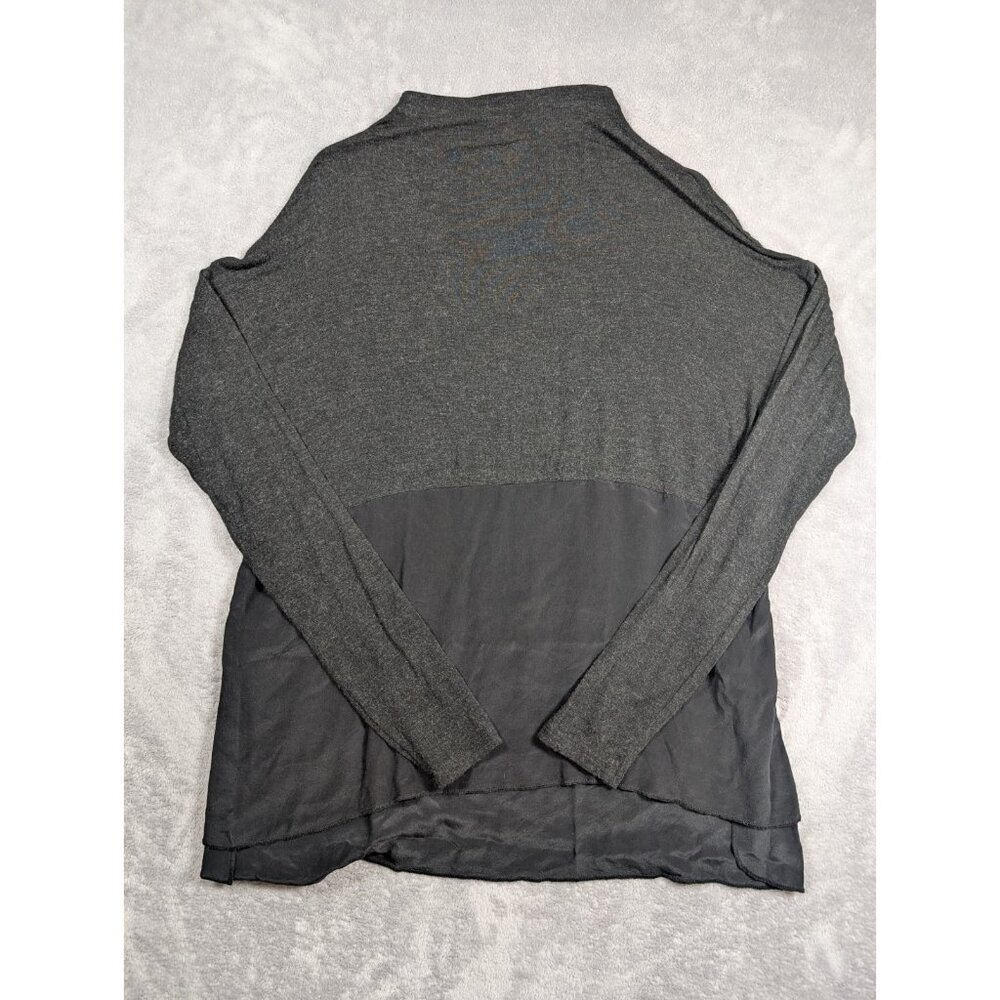 Wilfred Silk Blouse Womens Size Small Black Long Sleeve Mid Turtle Neck Career